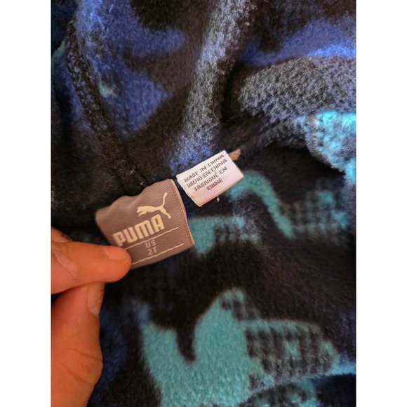 PUMA Kids Full Zip Fleece Jacket Blue Camo Patterned‎ 2t - Picture 4 of 7